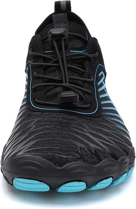 ZERO Zenith Midnight Series Blue Black barefoot shoe front, wide toe box
