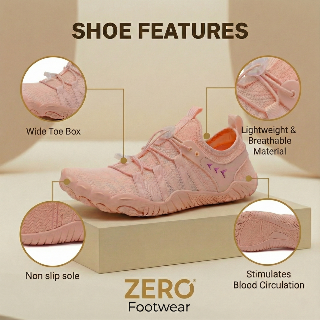 Velour - Traction Non-Slip Outdoor Barefoot Shoes